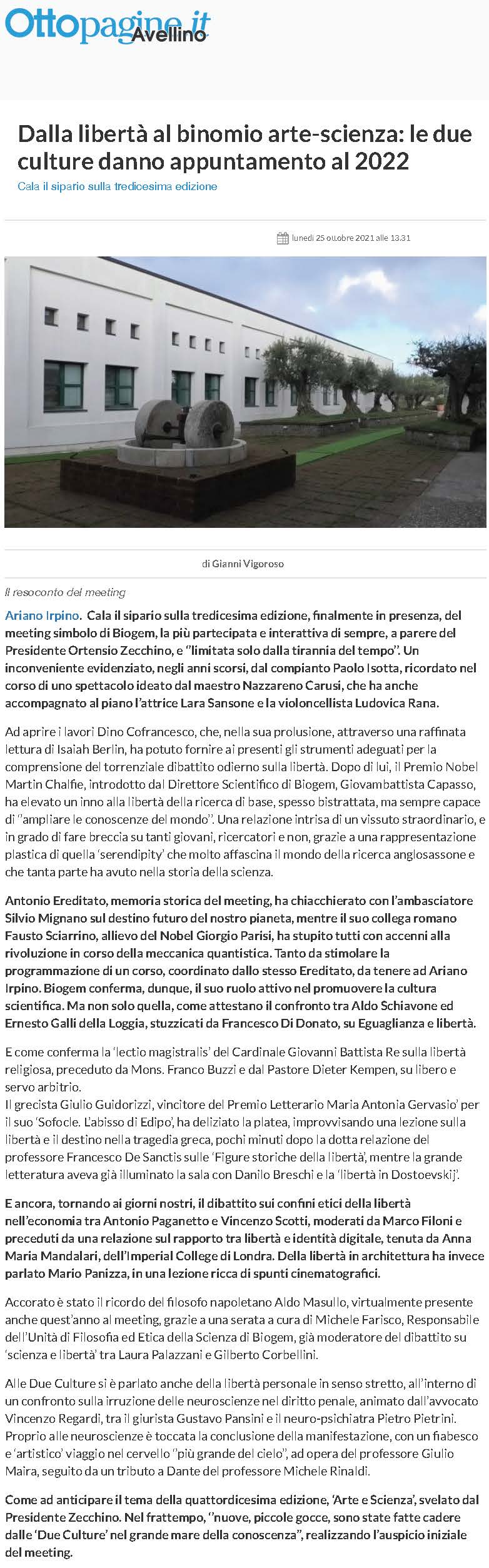 Dalla libertà al binomio arte-scienza: le due culture danno appuntamento al 2022