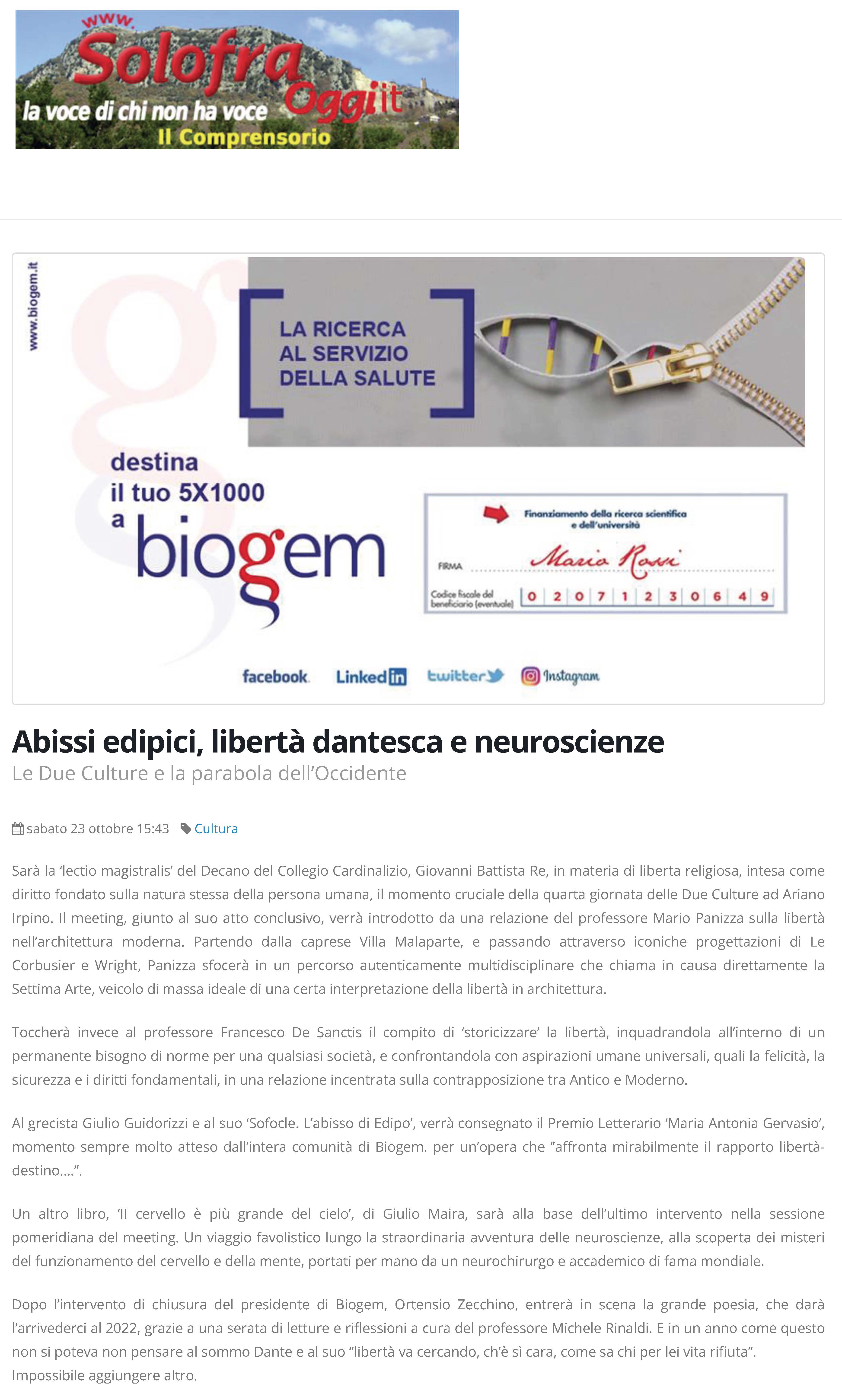Abissi edipici, libertà dantesca e neuroscienze