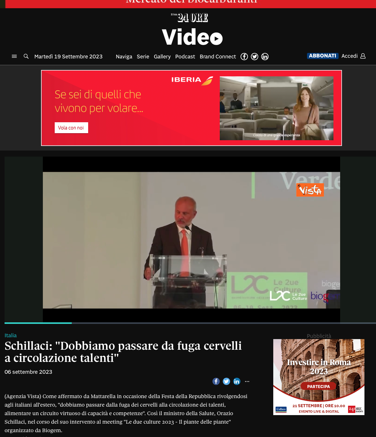 Schillaci: "Dobbiamo passare da fuga cervelli a circolazione talenti"