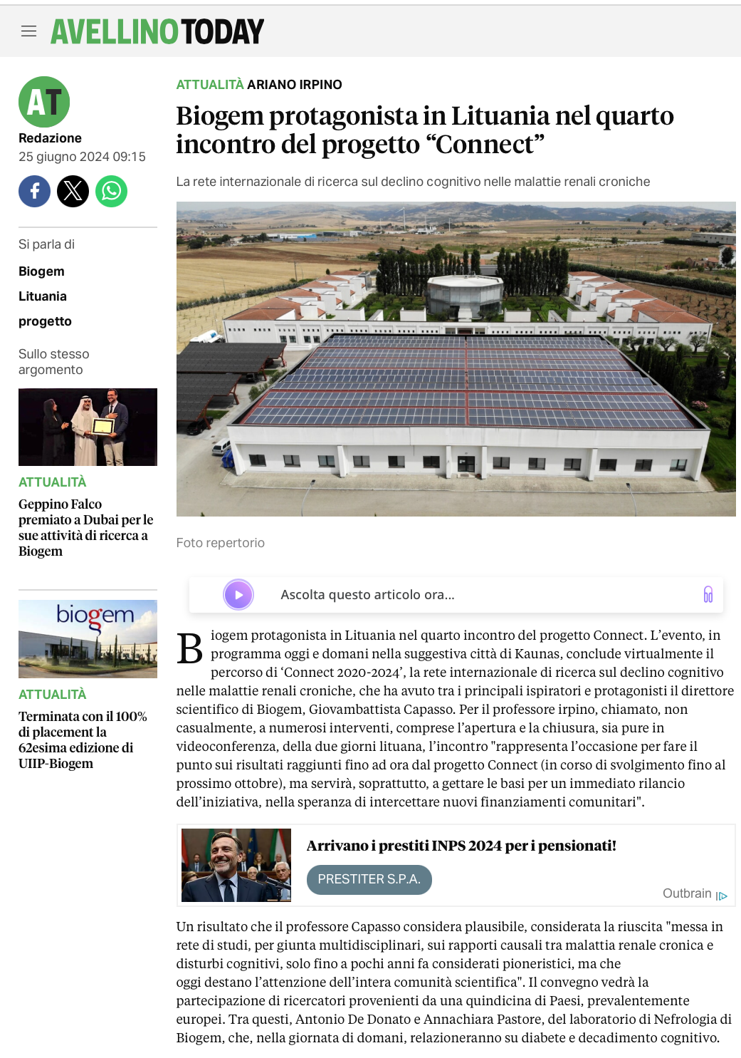 Biogem protagonista in Lituania nel quarto incontro del progetto “Connect”