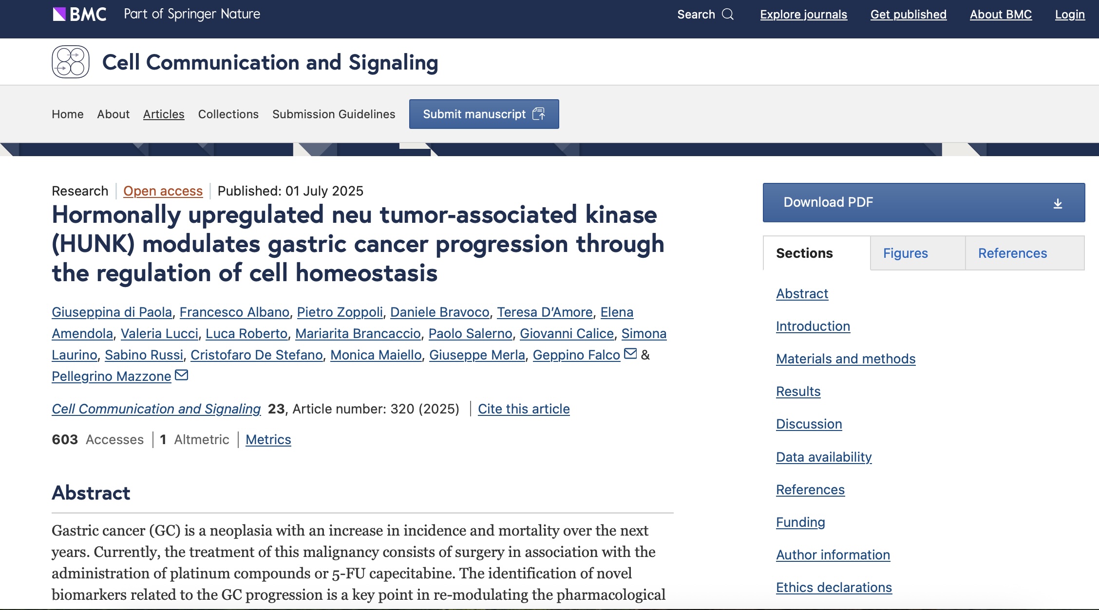 HUNK modulates gastric cancer